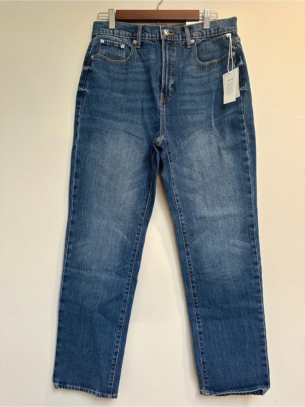 NWT Free Assembly High Rise Straight Leg Jeans 2 Pair Size 8 Dark/Indigo Wash